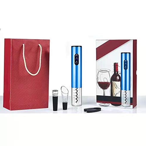 ALIKEY Sacacorchos Eléctrico nalámbrico profesional Caja de regalo recargable automática Kit de caja de vino regalo accesorios de vinoabre-botellas-Azul