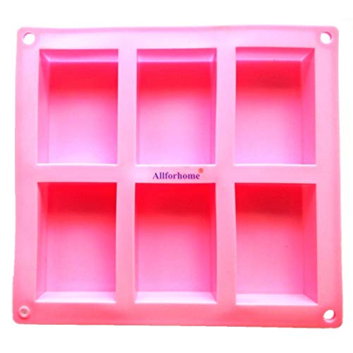 Allforhome (TM) - Molde rectangular de silicona con 6 huecos para hacer jabón u otras manualidades