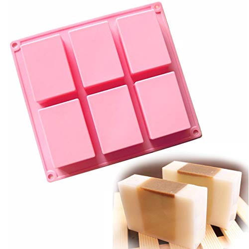 Allforhome (TM) - Molde rectangular de silicona con 6 huecos para hacer jabón u otras manualidades