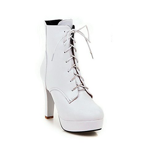 AllhqFashion - Botas para Mujer Blanco Size: 34.5