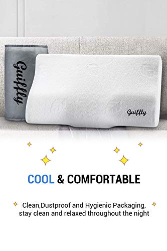 Almohada Cervical, Almohada Ortopedica Cervical Para Dolor de Cuello, Almohada Viscoelastica con Cubierta de Fibras de Lavable - Para Durmientes Laterales, Durmientes de Espalda y Estómago 50x30cm