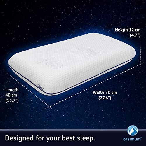 Almohada Cervical de Espuma Memoria viscoelastica - Cojin de Cuello Anatomica para Problemas cervicales. Protección Natural antiácaros. Diseño clásico 70x40 cm