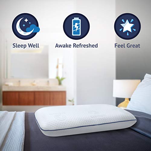Almohada Cervical de Espuma Memoria viscoelastica - Cojin de Cuello Anatomica para Problemas cervicales. Protección Natural antiácaros. Diseño clásico 70x40 cm