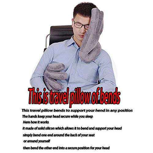Almohada de viaje de la palma, Almohada ajustable para el cuello del viaje Almohada suave ajustable del apoyo para la cabeza del apoyo para la cabeza de la forma de la mano para el avión / el autobús