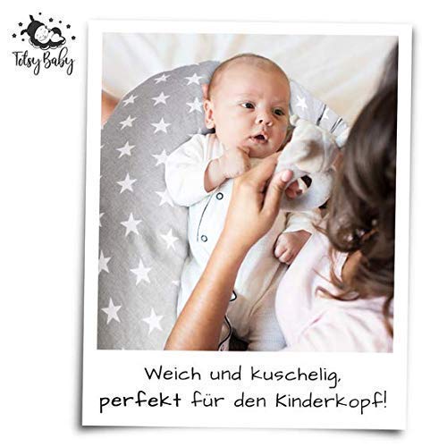 Almohada Embarazo cojin lactancia embarazada - almohadas Premama, Cojín maternal para Embarazadas dormir, cojines grande Reductor Cuna bebe Gris azul (Manchado Gris y blanco - algodón con visón gris)