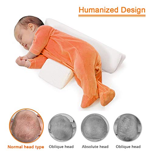 Almohada para bebés del lado de los bebés recién nacidos - Cabeza antipolar, leche lavable y anti escupir - Almohada de lactancia para niños más seguros