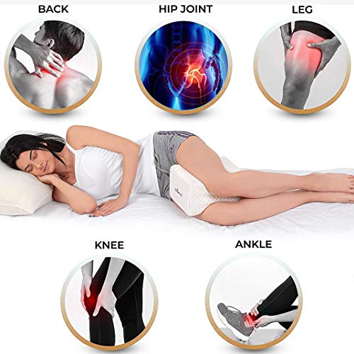 Almohadas para piernas para dormir, Dioxide Cojín ortopédico para almohada con de memoria, Alivia el Dolor de Espalda, Cadera y Articulaciones, Soporte para el Tobillo y la Rodilla