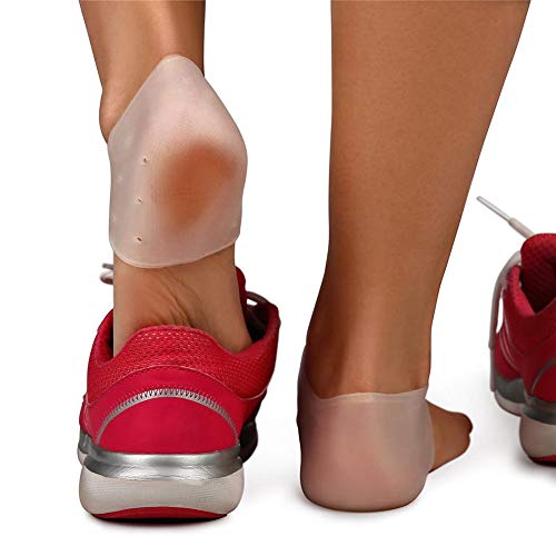 Almohadilla de talón de elevación de altura invisible Forros de calcetín Aumenta la plantilla Alivio del dolor Almohadilla de silicona Cómodas inserciones de gel transpirable Calcetines(Color de piel,