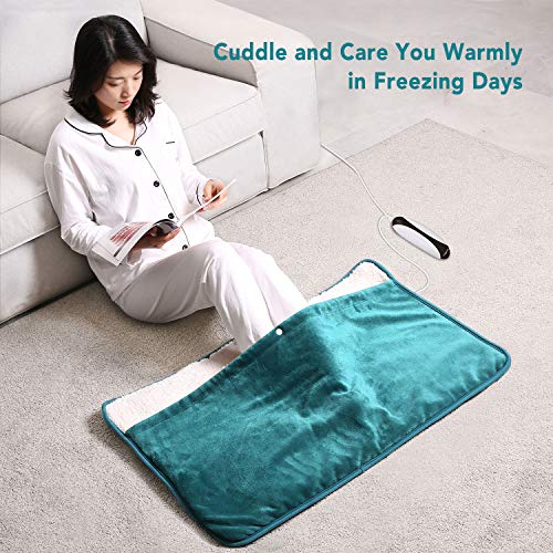 Almohadilla Eléctrica Tamaño Extra Grande 50 * 80cm Uso de Cuerpo Completo para Pies, Espalda, Hombros, Lumbar Terapia de Calor con Apagado Automático para Dolor, Calambres, Tensión - Lake Green