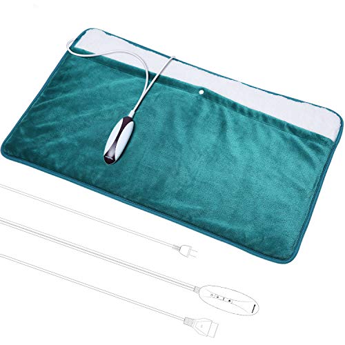 Almohadilla Eléctrica Tamaño Extra Grande 50 * 80cm Uso de Cuerpo Completo para Pies, Espalda, Hombros, Lumbar Terapia de Calor con Apagado Automático para Dolor, Calambres, Tensión - Lake Green