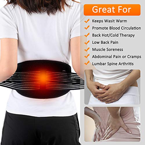 Almohadilla electrónica lumbar/abdomen, Fajas de cintura y abdomen Envoltura de cinturón de calefacción eléctrica cinturones de calor para la espalda baja y terapiaalivio del dolor del estómago
