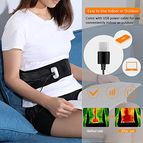 Almohadilla electrónica lumbar/abdomen, Fajas de cintura y abdomen Envoltura de cinturón de calefacción eléctrica cinturones de calor para la espalda baja y terapiaalivio del dolor del estómago