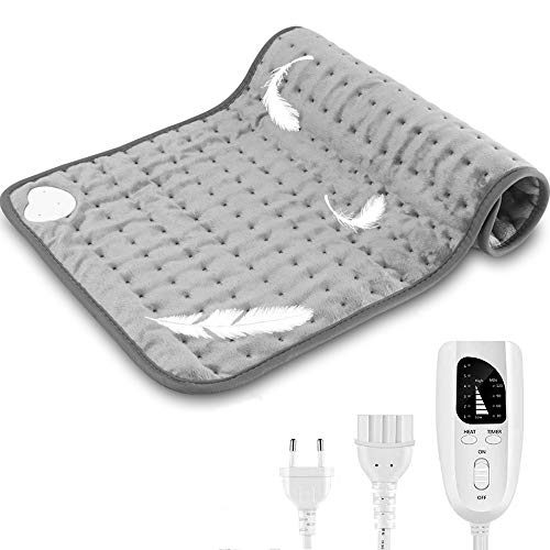 Almohadilla Térmica Eléctrica, Orthland Manta Electrica con 6 Niveles Temperatura 4 Modes Temporizadores, Thermal Pad Apagado Automático y Lavable a Máquina, para Alivio Dolor de Espalda y Hombro