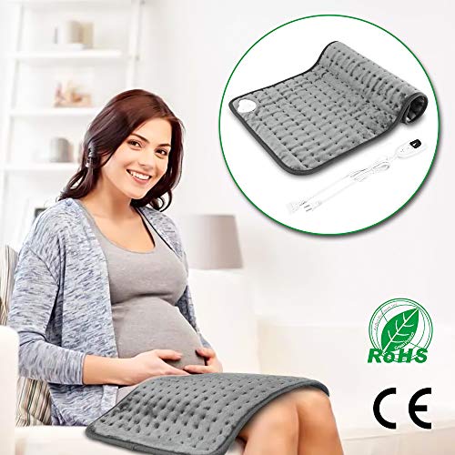 Almohadilla Térmica Eléctrica, Orthland Manta Electrica con 6 Niveles Temperatura 4 Modes Temporizadores, Thermal Pad Apagado Automático y Lavable a Máquina, para Alivio Dolor de Espalda y Hombro