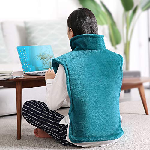 Almohadilla Térmica Eléctrica para la Espalda, Hombros y Cuello Calentado con Tecnología de Calentamiento Rápido con 5 Niveles de Temperatura – Apagado Automático