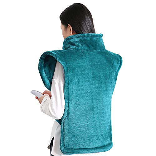 Almohadilla Térmica Eléctrica para la Espalda, Hombros y Cuello Calentado con Tecnología de Calentamiento Rápido con 5 Niveles de Temperatura – Apagado Automático