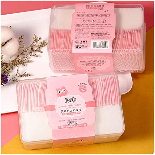 Almohadillas de algodón multicapas MCKhome para maquillaje de piel, 240 unidades, algodón natural puro