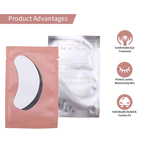 Almohadillas de Gel para Ojos, PChero 60 Pares Parches Debajo de los Ojos sin Pelusa con Hydro-Gel y Aloe Essence para la Extensión de Pestañas, Tintado de Pestañas, Permanente de Pestañas - Negro
