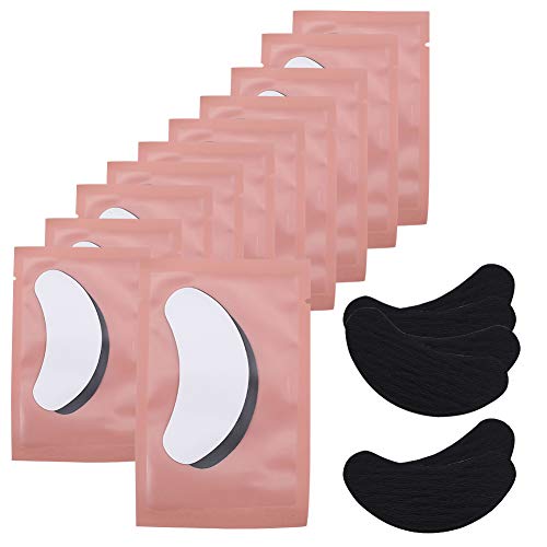Almohadillas de Gel para Ojos, PChero 60 Pares Parches Debajo de los Ojos sin Pelusa con Hydro-Gel y Aloe Essence para la Extensión de Pestañas, Tintado de Pestañas, Permanente de Pestañas - Negro