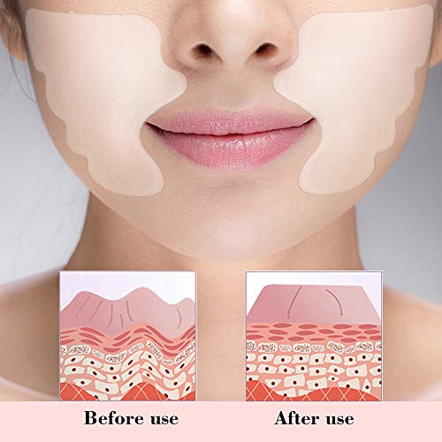 Almohadillas faciales para el cuidado de la piel Almohadillas suavizantes para la arruga de la frente y la sonrisa de silicona para la eliminación del tratamiento de arrugas Líneas finas y signos de