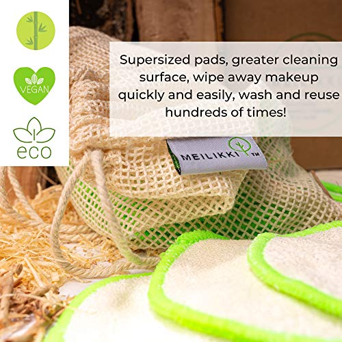 Almohadillas para quitar maquillaje XL de 10 cm, extra grandes, de algodón de bambú, ecológicas, suaves para todo tipo de piel.