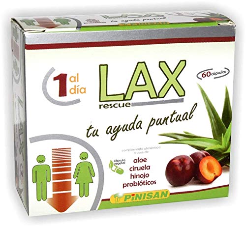 ALOE LAX Aloe Vera con Probióticos y reforzado con ciruela e hinojo para limpieza de colon, Detox Natural, mejora la digestión, regularidad intestinal. 60 Capsulas, 1 al día
