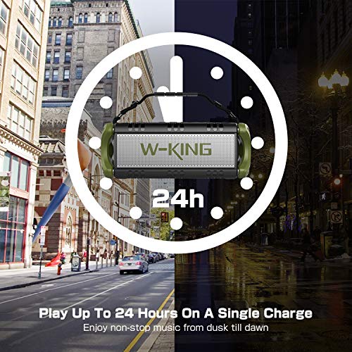 Altavoces Bluetooth 50W(70W Pico), W-KING Altavoces Inalámbricos con 8000mAh Batería Powerbank, Exterior Portátiles Impermeable, TWS, Efecto de Triple Bajo, Subwoofer TWS con NFC