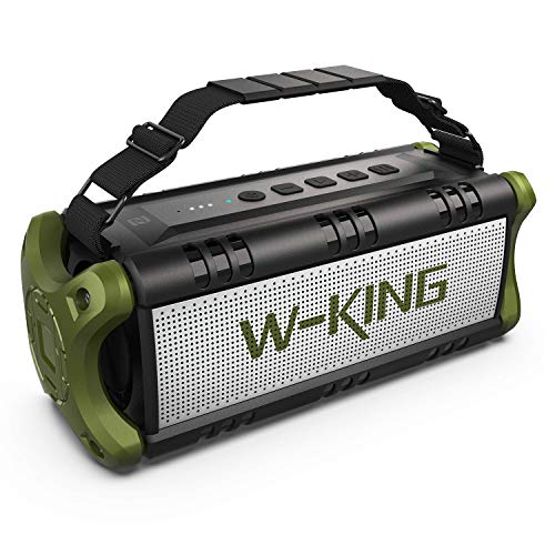 Altavoces Bluetooth 50W(70W Pico), W-KING Altavoces Inalámbricos con 8000mAh Batería Powerbank, Exterior Portátiles Impermeable, TWS, Efecto de Triple Bajo, Subwoofer TWS con NFC