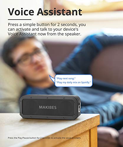 Altavoz Bluetooth 40W, Makibes M2 40W Altavoz Portatiles Waterproof IPX7, 18 Horas de Reproducción, Sonido Estéreo TWS, Efecto de Triple Bajo, Speaker Bluetooth 5.0 y Manos Libres