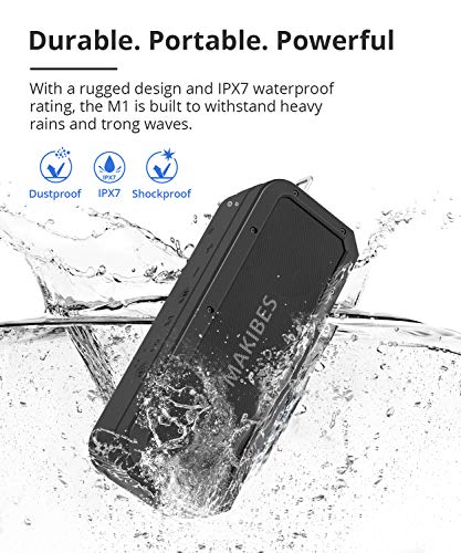 Altavoz Bluetooth 40W, Makibes M2 40W Altavoz Portatiles Waterproof IPX7, 18 Horas de Reproducción, Sonido Estéreo TWS, Efecto de Triple Bajo, Speaker Bluetooth 5.0 y Manos Libres