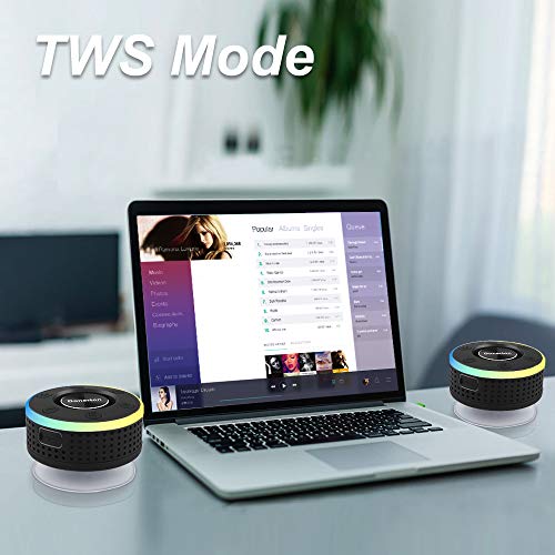 Altavoz Bluetooth，IP7 Impermeable Inalámbrico Altavoz Ducha，Altavoz Portatil Bluetooth 5.0 con Potente Ventosa, TWS HD Estéreo Micrófono Integrado, para el Hogar, Aire Libre, Viajes, reunirse