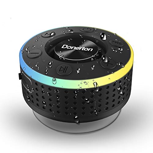 Altavoz Bluetooth，IP7 Impermeable Inalámbrico Altavoz Ducha，Altavoz Portatil Bluetooth 5.0 con Potente Ventosa, TWS HD Estéreo Micrófono Integrado, para el Hogar, Aire Libre, Viajes, reunirse