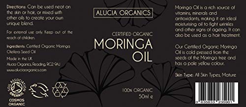 Alucia Organics Aceite orgánico certificado de moringa 50ml