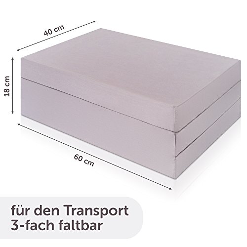 Alvi colchón cuna de viaje plegable 120x60 cm / Altura 6 cm - funda de algodón lavable, transpirable, sin sustancias nocivas