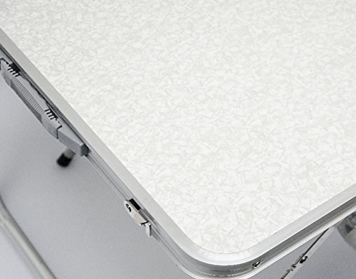AMANKA Mesa para Acampada 120x60x70cm Incl 4 Taburetes Plegable portátil como si Fuera un maletín Altura Regulable para pícnic Camping Gris Claro