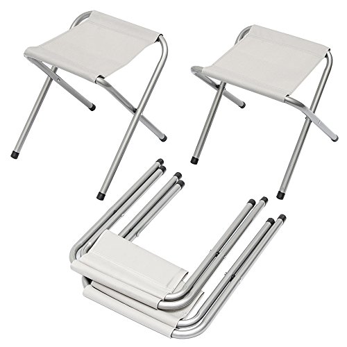 AMANKA Mesa para Acampada 120x60x70cm Incl 4 Taburetes Plegable portátil como si Fuera un maletín Altura Regulable para pícnic Camping Gris Claro