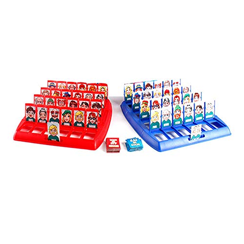 Amasawa Quién es Divertido Juego de Mesa,Adecuado para el Clásico Juego de Mesa Funny Family Guessing Games Kids Children Toy Gift (Rojo y Azul)