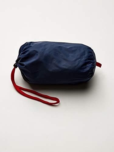 Amazon Essentials Boys' Lightweight Water-Resistant Packable Puffer Jacket Outerwear-Jackets, Azul Marino con Rojo, S