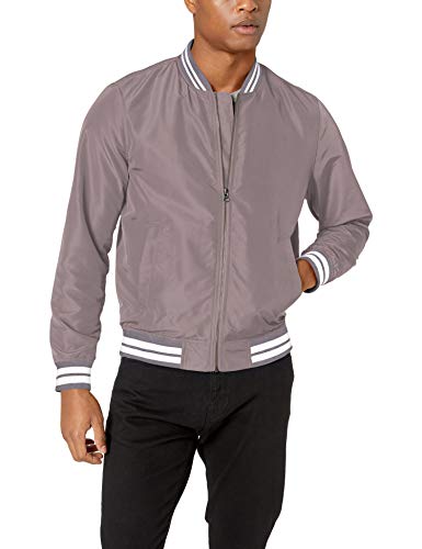 Amazon Essentials - Cazadora ligera para hombre, gris claro/blanco, US XS (EU XS)