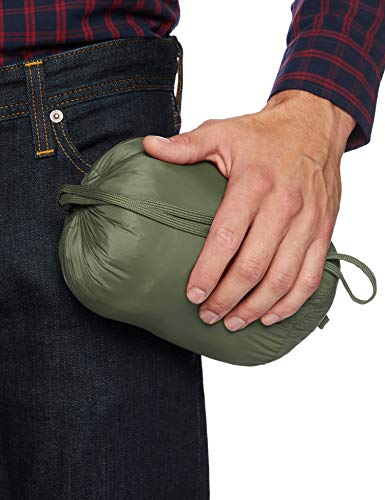 Amazon Essentials - Chaqueta acolchada, ligera, resistente al agua y plegable para hombre, Verde (Olive Heather), US S (EU S)