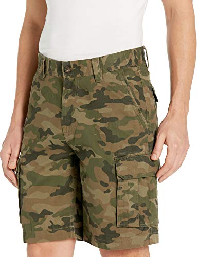 Amazon Essentials Classic-Fit Cargo Short Pantalones Cortos, Verde (Green Camo), 33