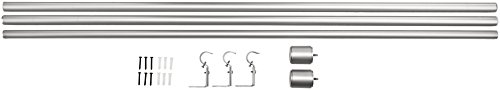 AmazonBasics - Barra para cortinas con remates con tapas, 182-365 cm, Níquel
