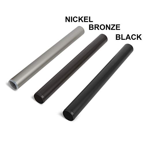 AmazonBasics - Barra para cortinas con remates con tapas, 182-365 cm, Níquel