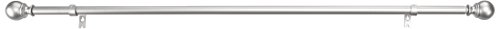 AmazonBasics - Barra para cortinas con remates redondeados, 180-360 cm, Níquel