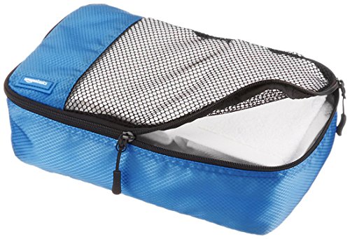 AmazonBasics - Bolsas de equipaje pequeñas (4 unidades), Azul