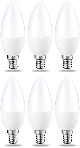 AmazonBasics Bombilla LED E14, 5.5W (equivalente a 40W), Blanco Cálido- 6 unidades