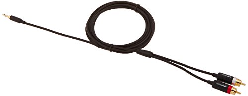 AmazonBasics - Cable adaptador (3,5 mm a 2 machos RCA, 2,44 m)