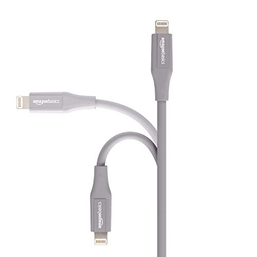 AmazonBasics - Cable de conector Lightning a USB A para iPhone y iPad - 1,8 m - 1 unidad, Gris
