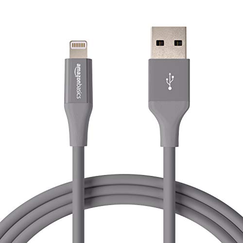 AmazonBasics - Cable de conector Lightning a USB A para iPhone y iPad - 1,8 m - 1 unidad, Gris