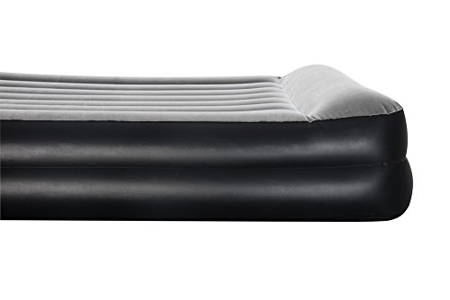 AmazonBasics - Cama hinchable con almohada, con bomba de aire incluida, doble, color gris